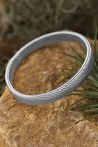 Silvery Stretchy Plated Metal Wide Bangle