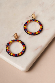 Multicolored Beaded Hoop Earrings | Fun & Vibrant Jewelry