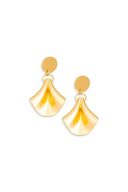 Metallic Fan Drop Earrings – Stylish Gold Earrings