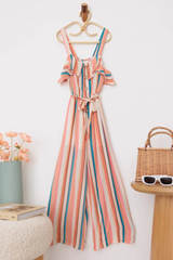 Boho Ruffle Jumpsuit for Girls | Striped & Stylish