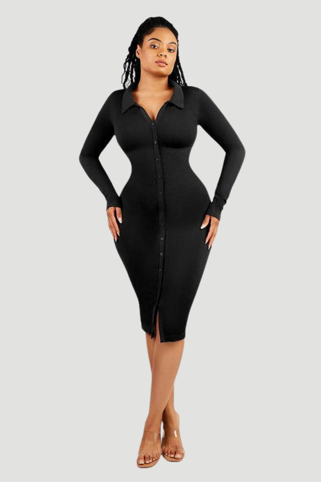 RetroFit Waist Shaping Shirt Dress – Seamless & Fashionable