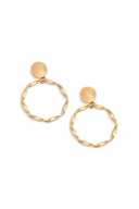 Gold Twisted Hoop Drop Earrings - Boho Chic Statement Jewelry