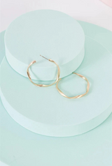 Gold Twisted Hoop Earrings | Elegant Matte Finish Jewelry