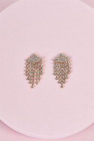 Golden Drape Earrings | Elegant Rhinestone Drop Earrings