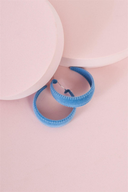 Trendy Blue Velvet Hoops | 90s-Inspired Flat Hoop Earrings