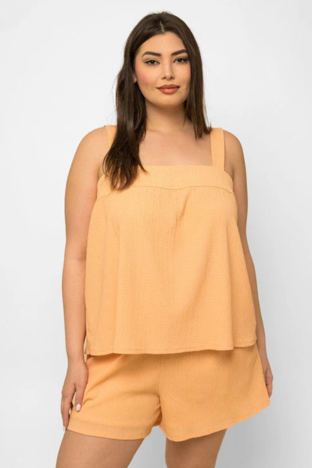 Plus Size Summer Lounge Set: Stylish Sleeveless Top & Shorts