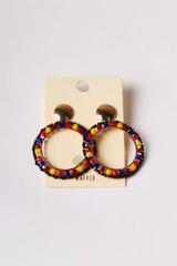 Multicolored Beaded Hoop Earrings | Fun & Vibrant Jewelry