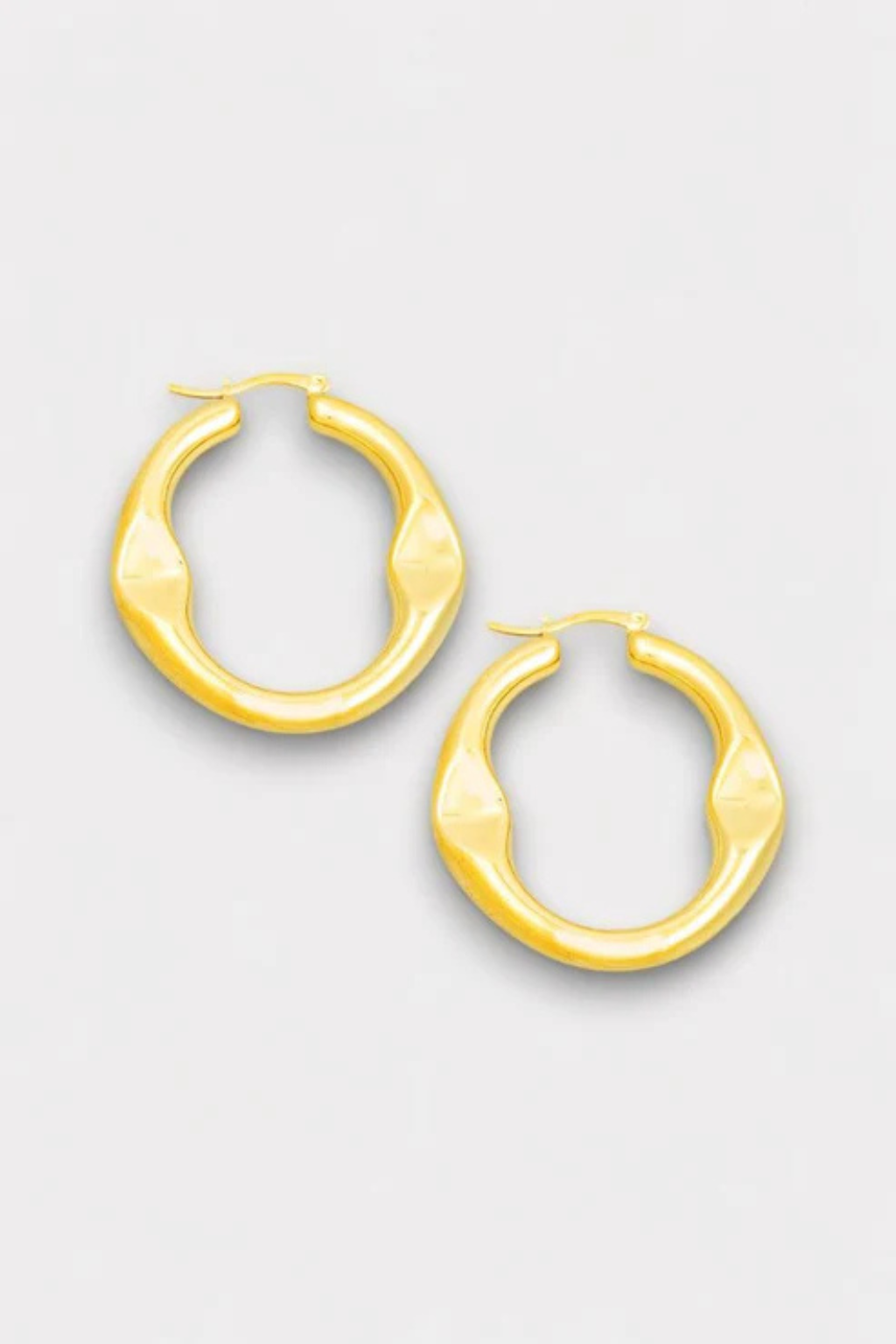 Elegant Cutout Latch Hoop Earrings | Circle Design