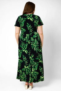 Plus Size Front Twist Tropical Maxi Dress – Vacation Ready