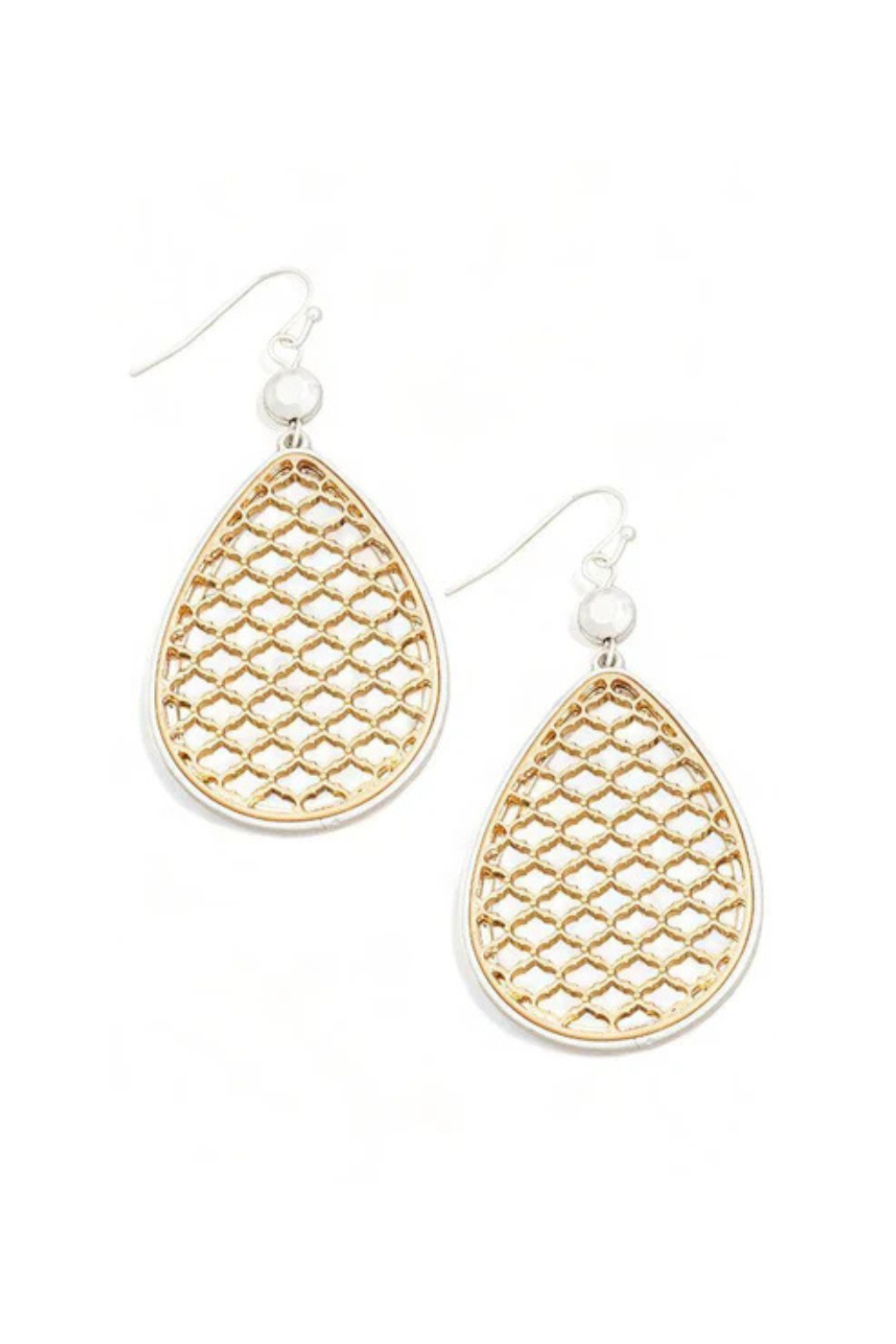 Gold Mesh Teardrop Filigree Earrings | Lightweight Statement Jewelry