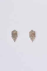 Golden Drape Earrings | Elegant Rhinestone Drop Earrings