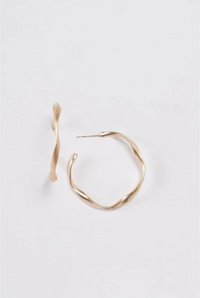 Gold Twisted Hoop Earrings | Elegant Matte Finish Jewelry