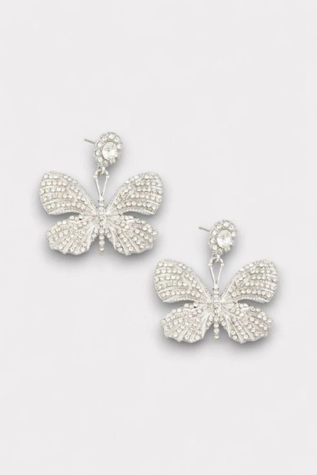 Crystal Rhinestone Butterfly Earrings | Elegant Sparkle Jewelry