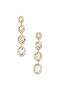 Oval Rhinestone Dangle Earrings | Elegant & Sparkling Jewelry