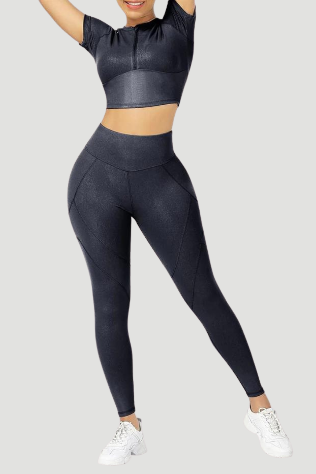 FlexFit High Waist Yoga Set – Moisture Wicking & Compression