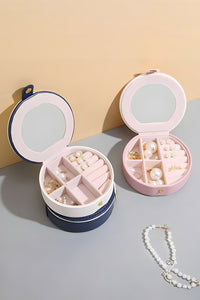 Light Pink Jewelry Organizer Cases with Mirror