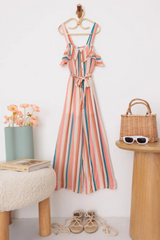 Boho Ruffle Jumpsuit for Girls | Striped & Stylish