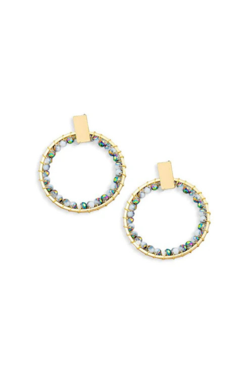 Boho Glass Beaded Hoop Earrings – Festival Style Jewelry