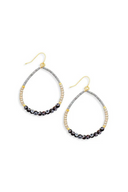 Teardrop Evil Eye Earrings | Seed Beads & Gold Accents - Boho Jewelry