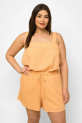 Plus Size Summer Lounge Set: Stylish Sleeveless Top & Shorts