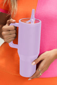 Orchid Petal Frosted Stainless Handle Large Vacuum Cup with Straw 40oz