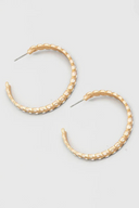 Gold Chevron Hoop Earrings with Leaf Accents | Elegant Look