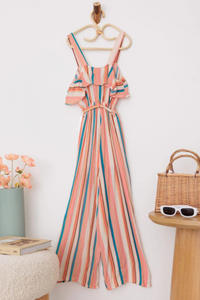 Boho Ruffle Jumpsuit for Girls | Striped & Stylish