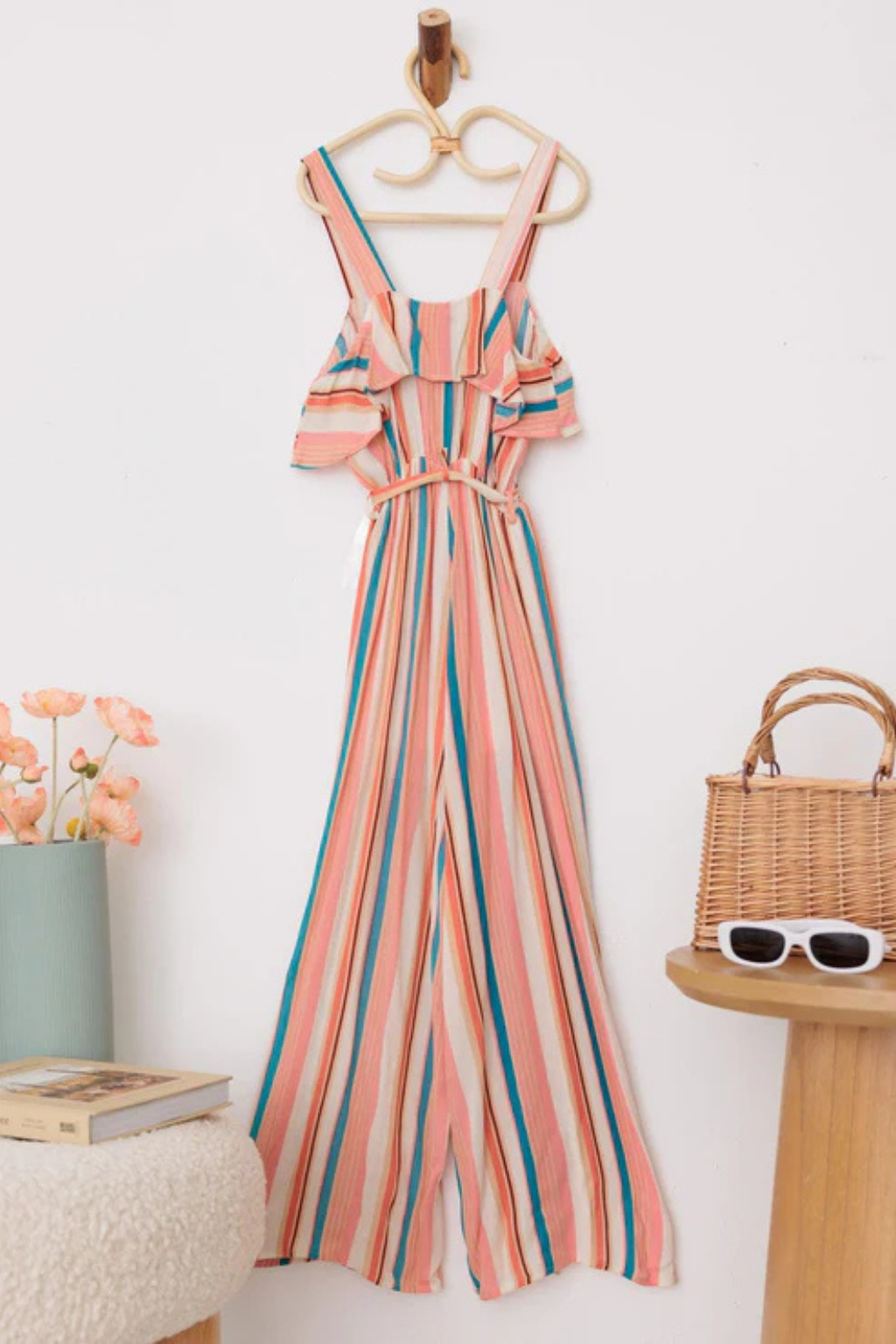 Boho Ruffle Jumpsuit for Girls | Striped & Stylish