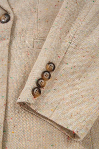 Oatmeal Single Breasted Elegant Suit Jacket