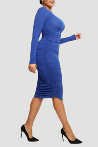 Built-In Shapewear Bodycon Dress | Square-Neck, Long Sleeve