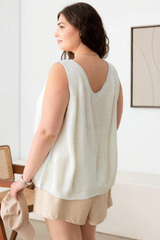 Plus Size Sleeveless Knit Sweater Tank - Relaxed Fit & Comfy