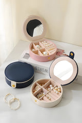 Light Pink Jewelry Organizer Cases with Mirror