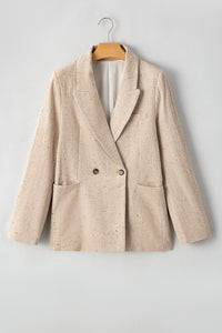 Oatmeal Single Breasted Elegant Suit Jacket