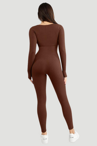 Seamless Long Sleeve Jumpsuit for Women | Body-Con Fit