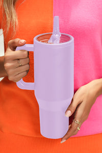 Orchid Petal Frosted Stainless Handle Large Vacuum Cup with Straw 40oz