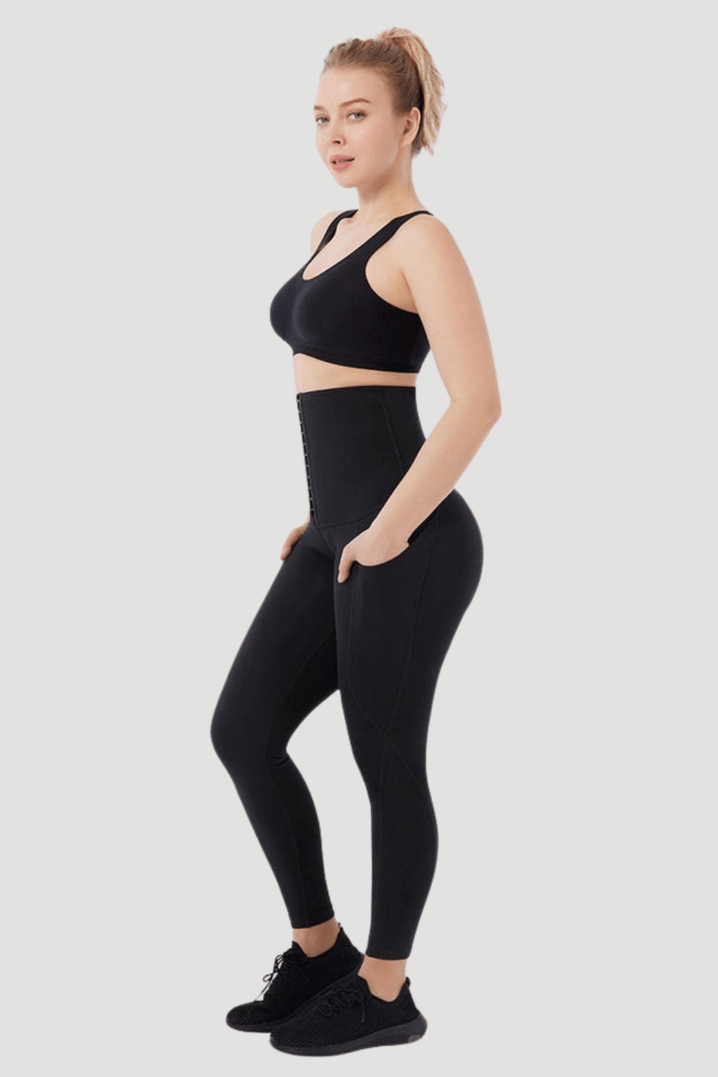 Full Length Sports Shaping Body Pants with Pocket Design on Both Sides