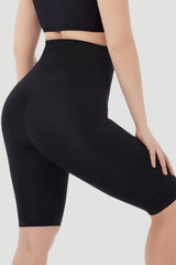 Knee-Length Sports Shaping Body Pants with Pocket Design on Both Sides