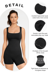 Seamless Square Neck Waist & Belly Shaping Jumpsuit