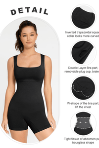 Seamless Square Neck Waist & Belly Shaping Jumpsuit