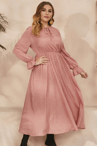 Plus Size Polka Elegance Maxi Women's Dress