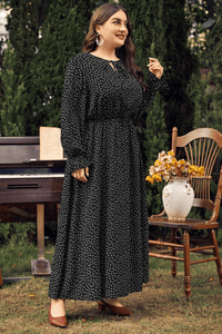 Plus Size Polka Elegance Maxi Women's Dress