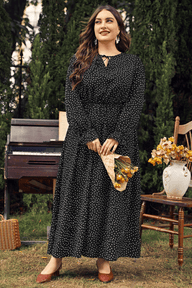 Plus Size Polka Elegance Maxi Women's Dress