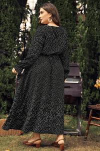 Plus Size Polka Elegance Maxi Women's Dress