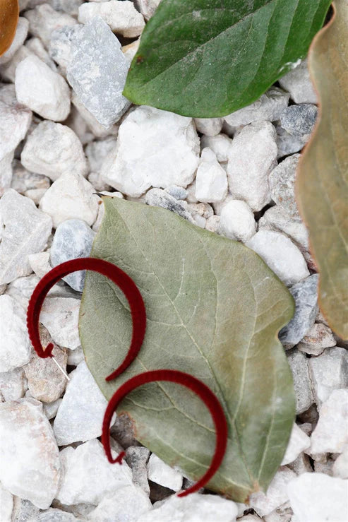 Burgundy Velvet Hoop Earrings – 90s Inspired Trendy Jewelry